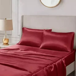 New Kirklands Home Satin Standard 2-pc. Pillow Case Set Red