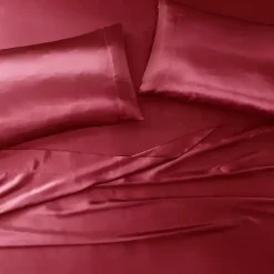 New Kirklands Home Satin Standard 2-pc. Pillow Case Set Red