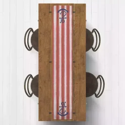 Hot Kirklands Home Red Stripes and Anchor Table Runner, 90 in.
