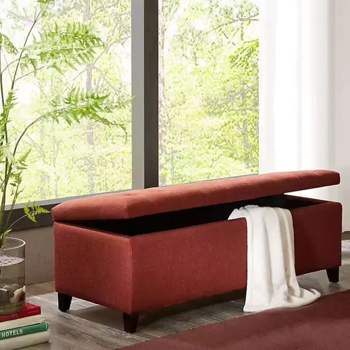 Hot Kirklands Home Tufted Shandra Storage Bench Red