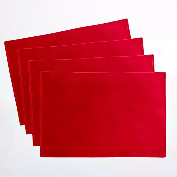 Best Kirklands Home Velvet Christmas Placemats, Set of 4 Red
