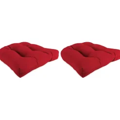 Hot Kirklands Home Veranda Outdoor Wicker Cushions, Set of 2 Red