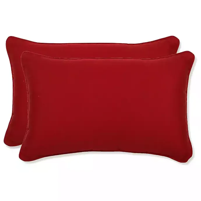 Clearance Kirklands Home Welt Outdoor Lumbar Pillows, Set of 2 Red