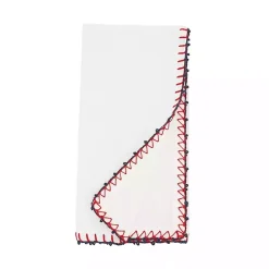 Kirklands Home Red Whipstitch Napkins, Set of 4 White