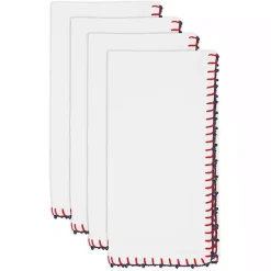 Kirklands Home Red Whipstitch Napkins, Set of 4 White