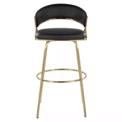 New Kirklands Home Remy & Gold Swivel Bar Stools, Set of 2 Black