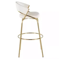 Online Kirklands Home Remy White & Gold Swivel Bar Stools, Set of 2 Black