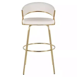 Online Kirklands Home Remy White & Gold Swivel Bar Stools, Set of 2 Black