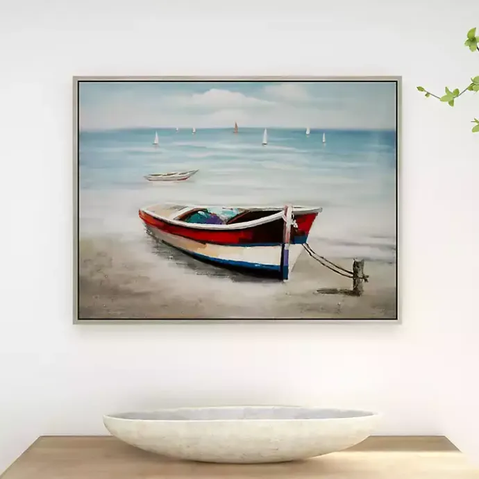 Online Kirklands Home Resting Rowboat Framed Canvas Art Print