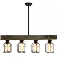 Online Kirklands Home Restored Wood 4-Light Pendant Light