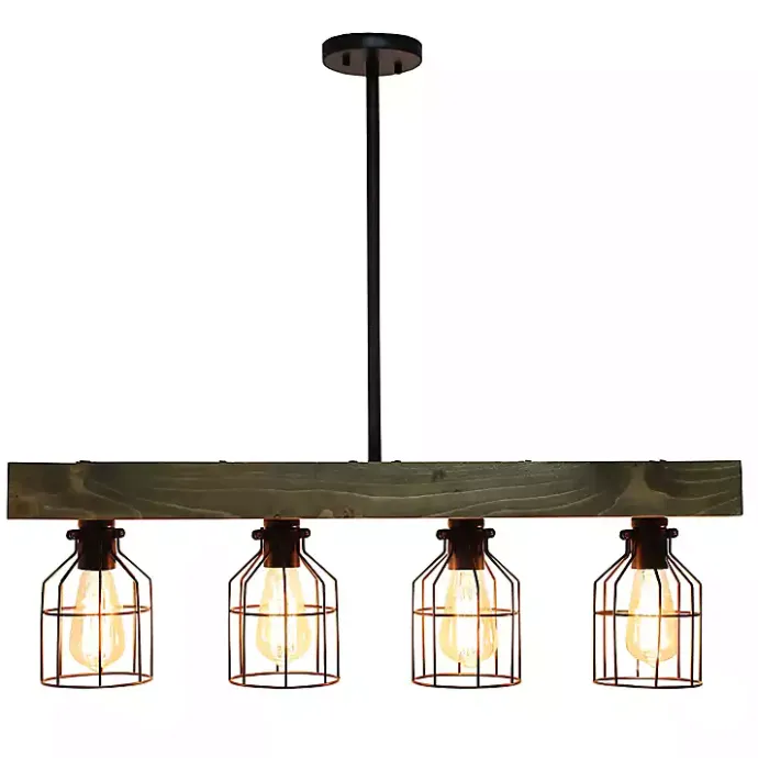 Online Kirklands Home Restored Wood 4-Light Pendant Light