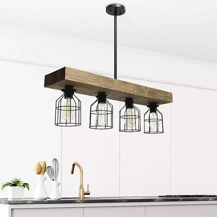Online Kirklands Home Restored Wood 4-Light Pendant Light