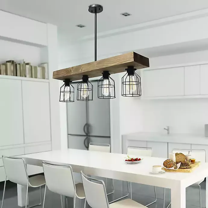 Online Kirklands Home Restored Wood 4-Light Pendant Light