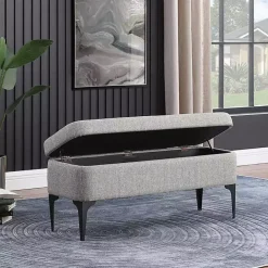 Outlet Kirklands Home Ricardo Woven Storage Bench Gray