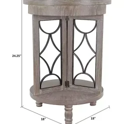 Kirklands Home Roberta Wood Decorative Metal Accent Table Gray