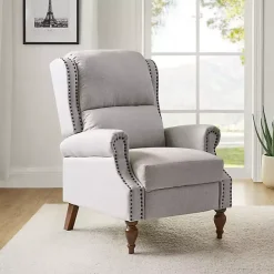 Clearance Kirklands Home Rosalie Oatmeal Upholstered Manual Recliner White