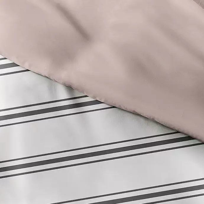New Kirklands Home Rose Pink Echo Stripe 3-pc. Queen Duvet Cover Set