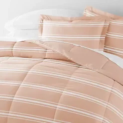 Kirklands Home Rose Striped Reversible 3-pc. Queen Comforter Set Pink
