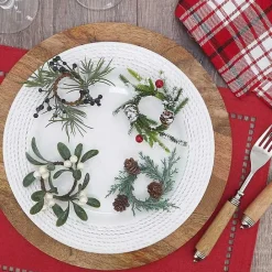 Kirklands Home Rosemary Pinecone Wreath Napkin Rings, Set of 4