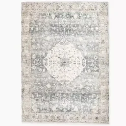 Hot Kirklands Home Rosette Dusty Aqua Area Rug, 7x9