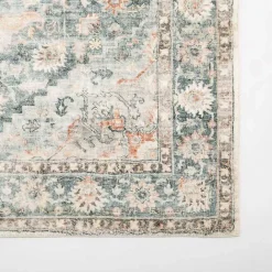 Outlet Kirklands Home Rosette Green and Ivory Area Rug, 5x7