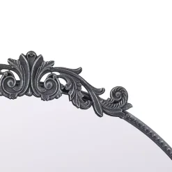 Hot Kirklands Home Round Antique Floral Scroll Mirror, 39 in. Black
