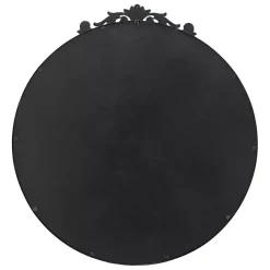 Hot Kirklands Home Round Antique Floral Scroll Mirror, 39 in. Black