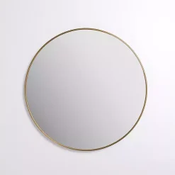 Kirklands Home Round Antique Brass Nouveau Wall Mirror