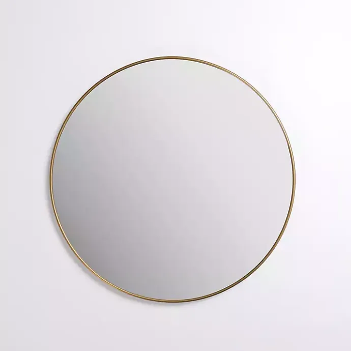 Kirklands Home Round Antique Brass Nouveau Wall Mirror