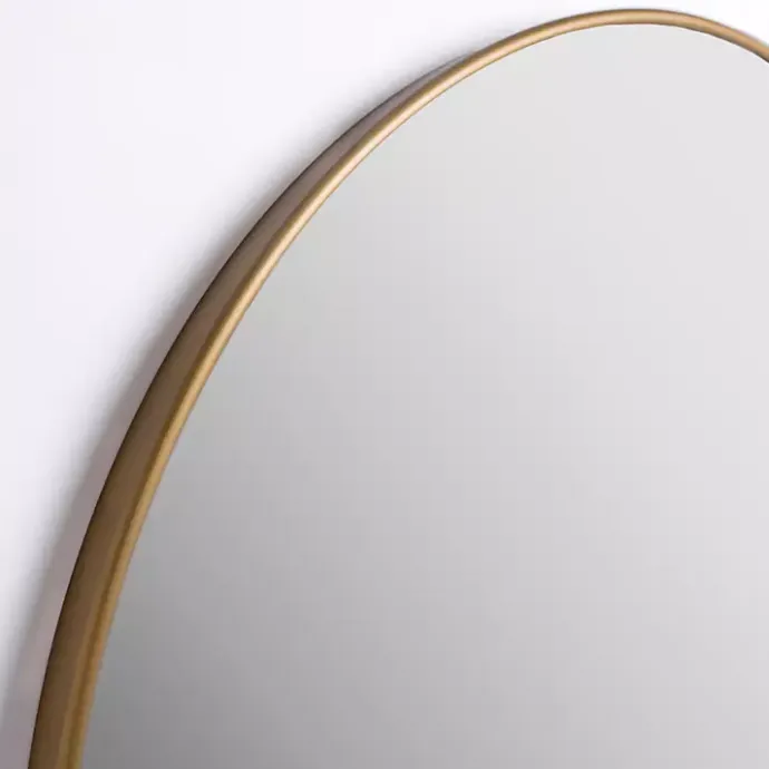 Kirklands Home Round Antique Brass Nouveau Wall Mirror