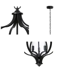 Discount Kirklands Home Round Iron Ornate Pendant Light Black
