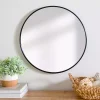 Kirklands Home Round Black Nouveau Linear Wall Mirror, 20 in.