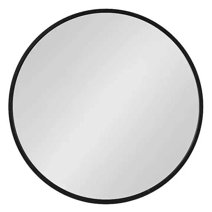 Sale Kirklands Home Round Black Wood Travis Accent Mirror