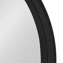 Sale Kirklands Home Round Black Wood Travis Accent Mirror