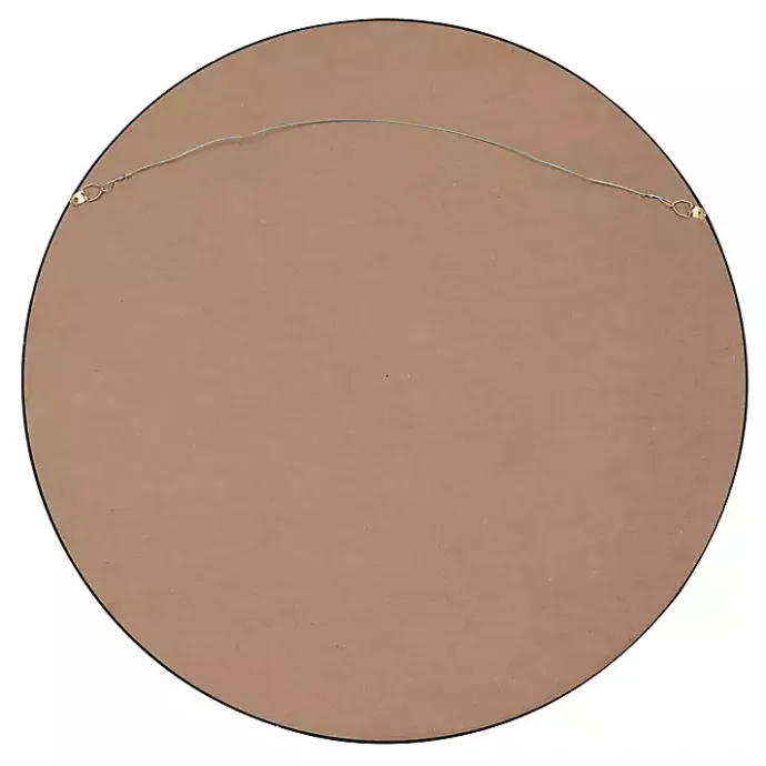 Sale Kirklands Home Round Black Wood Travis Accent Mirror