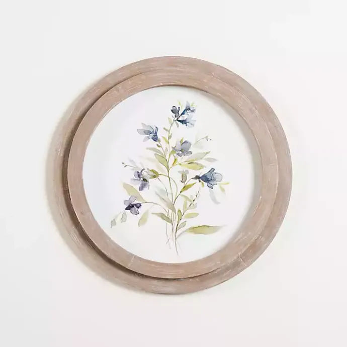 New Kirklands Home Round Blue Florals II Framed Art Print