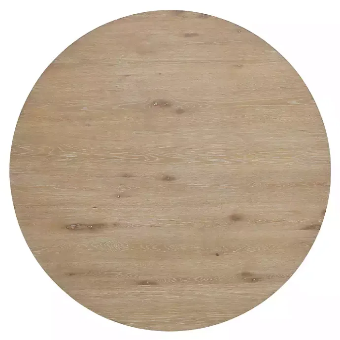 Hot Kirklands Home Round Brown Wood Pedestal Base Dining Table