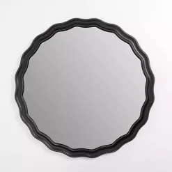 New Kirklands Home Round Catorina Black Wavy Wall Mirror