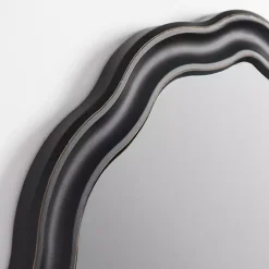 New Kirklands Home Round Catorina Black Wavy Wall Mirror