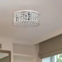 Clearance Kirklands Home Round Crystal Flush Mount Ceiling Light Clear