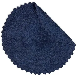 Discount Kirklands Home Round French Crochet Bath Mat, 28 in. Blue