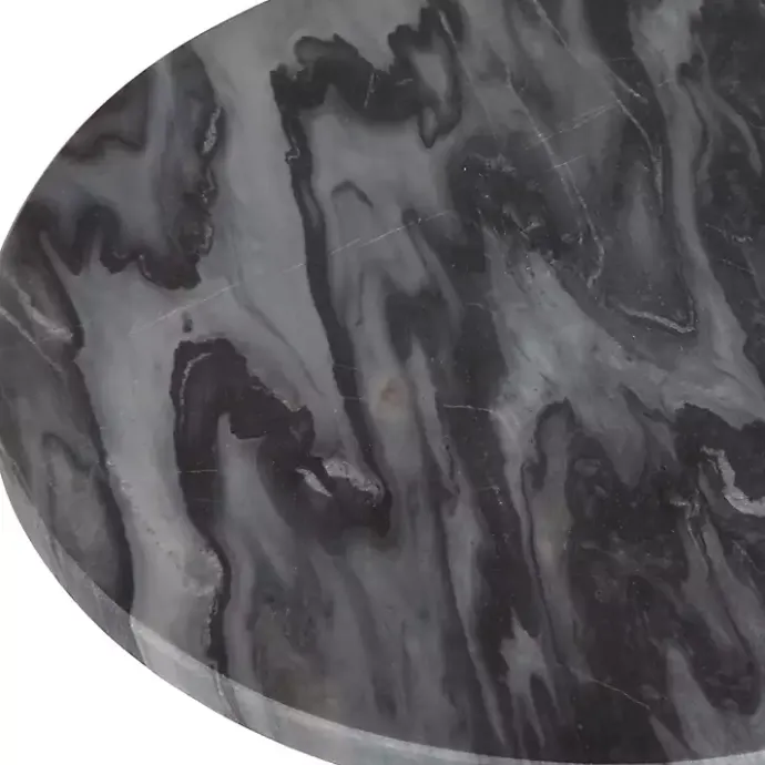 New Kirklands Home Round Geller Marble Accent Table Black