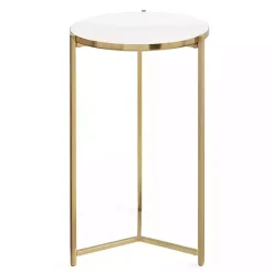Online Kirklands Home Round Aguilar Accent Table Gold