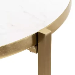 Online Kirklands Home Round Aguilar Accent Table Gold