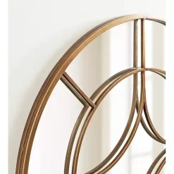 Clearance Kirklands Home Round Gold Geometric Overlay Wall Mirror