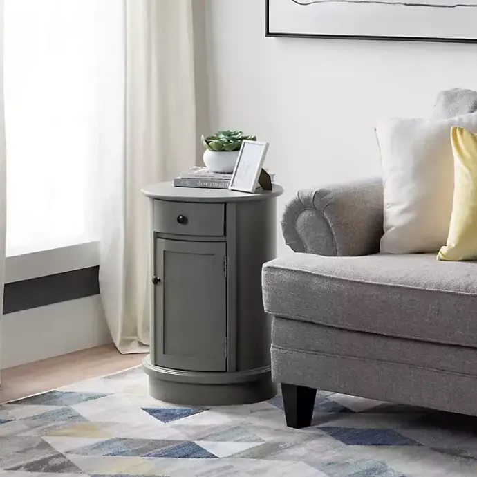 Clearance Kirklands Home Round Beckly Accent Table Gray