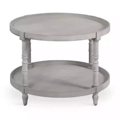 Discount Kirklands Home Round Bellport Coffee Table Gray