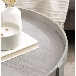 Discount Kirklands Home Round Bellport Coffee Table Gray