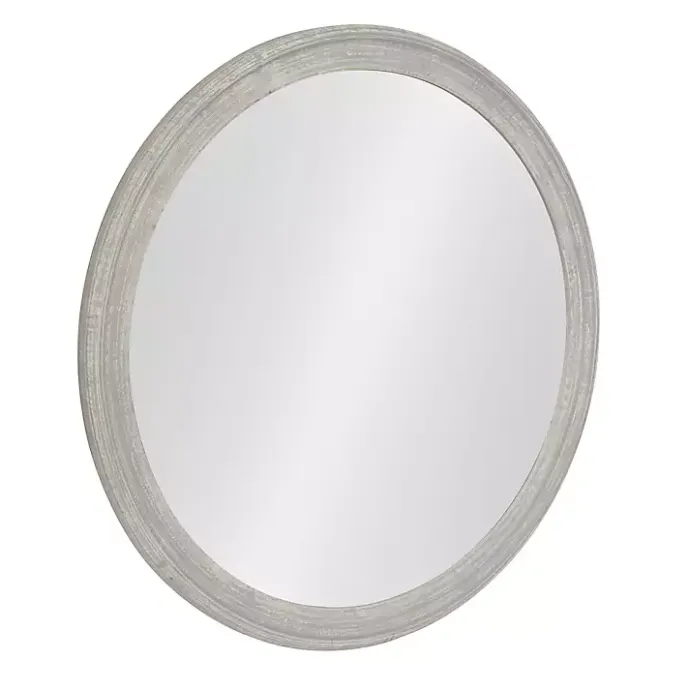 Online Kirklands Home Round Gray Mansell Wood Wall Mirror