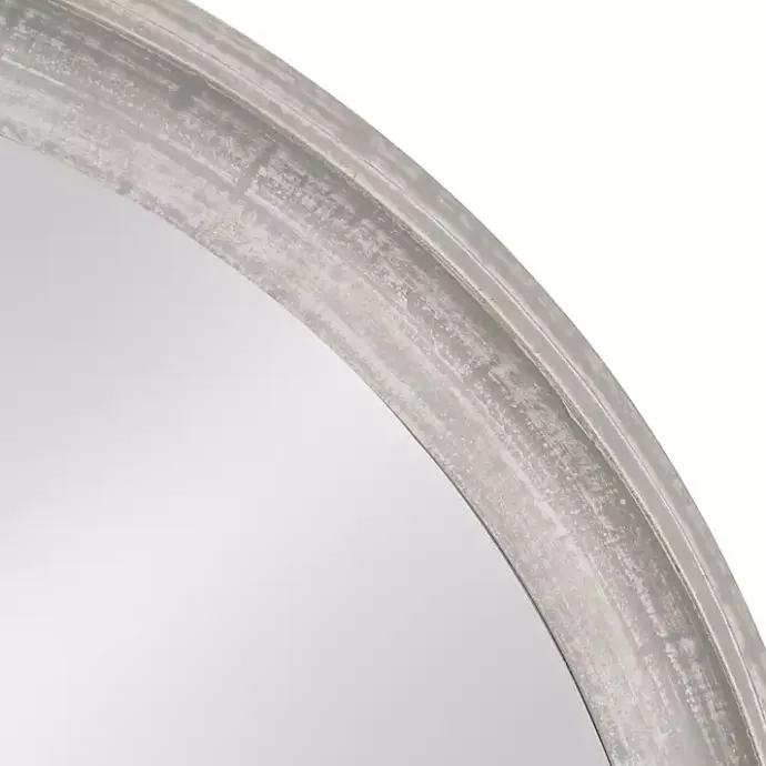 Online Kirklands Home Round Gray Mansell Wood Wall Mirror